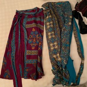 Silk wrap skirts, one size